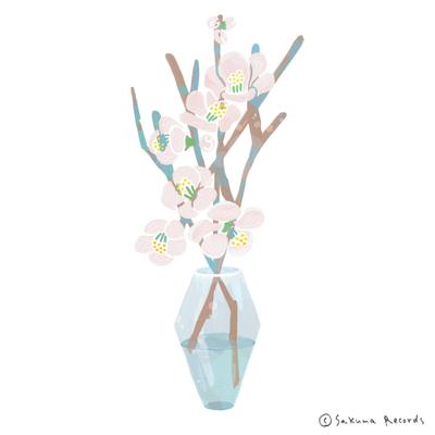 桜の花のイラスト　油絵風