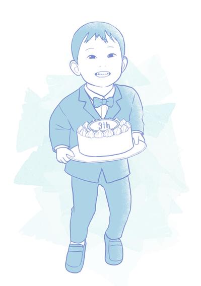 キッズ誕生日似顔絵イラスト