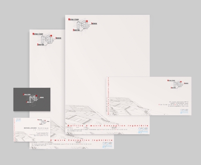 【印刷物作成】建築工学事務所の名刺便箋カード等作成