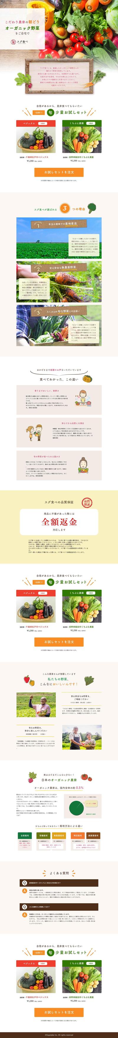 オーガニック野菜のLPサイト新規制作
