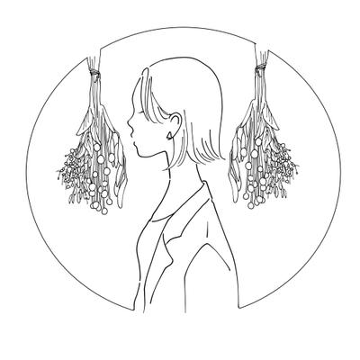 シンプルな女性の線画