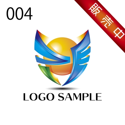 ロゴ販売用【004】翼、盾モチーフのロゴ