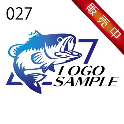 ロゴ販売027釣り、魚、バス、フィッシングをイメージしたロゴ