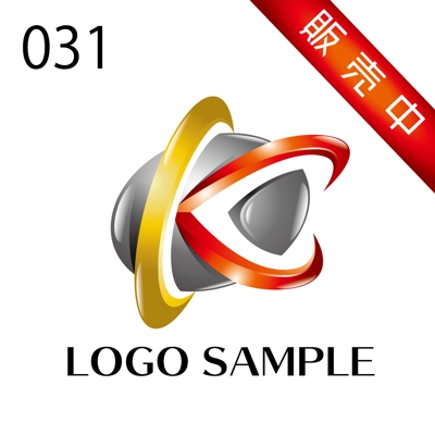 ロゴ販売用【031】K、球体、光沢、立体、スタイリッシュなロゴ
