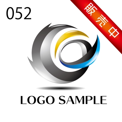 ロゴ販売用【052】アルファベットの「G」、うねり、渦、光沢感、立体感のあるロゴです。
