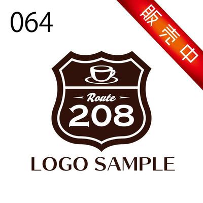 ロゴ販売用【064】看板、ルート66、カフェ、コーヒーをイメージしたロゴです。