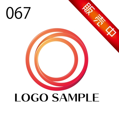 ロゴ販売用【067】円、重なり、渦、和をモチーフにしたロゴです。