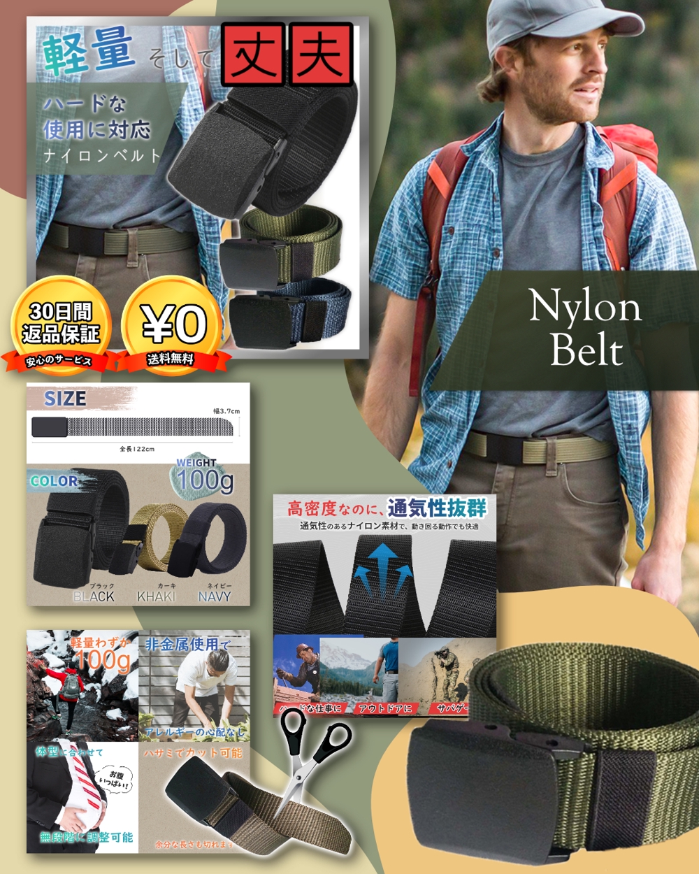 Nylon Belt Product Listing for Rakuten Ichiba