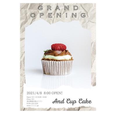 カップケーキ専門店　新店舗フライヤー