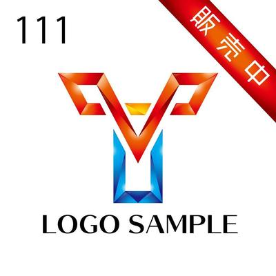 ロゴ販売用【111】アルファベット、Y、立体的、グラデーションのロゴ