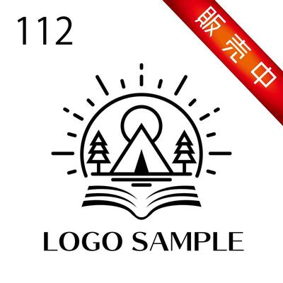 ロゴ販売用【112】キャンプ、本、ストーリー、シンプル