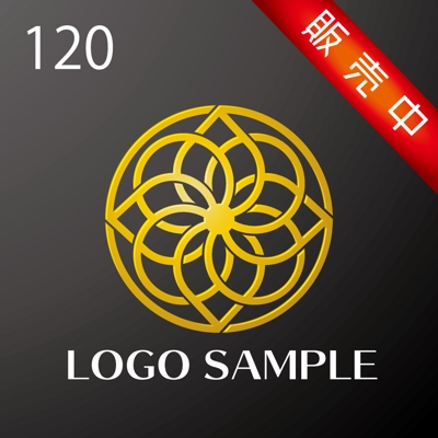 ロゴ販売用【120】ラグジュアリー、高級感、花、輝き、ロゴ