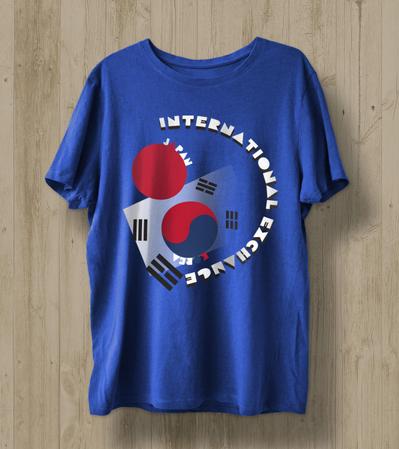 国際交流イベントで着用するスポーツ用Tシャツデザイン