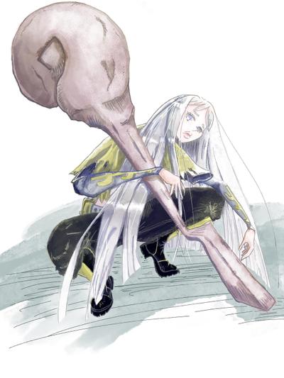魔法使いの杖を使って物理でぶん殴ってくる女