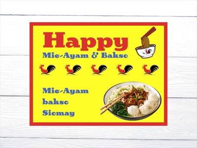 Happy Mie-Ayam & Bakso様、看板制作。