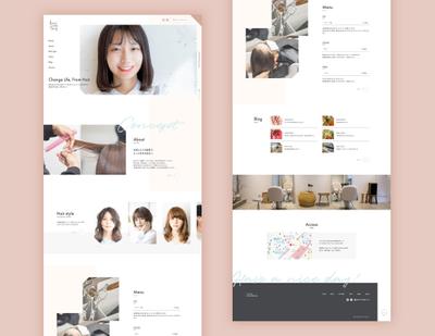 美容室のWEBサイトトップデザイン