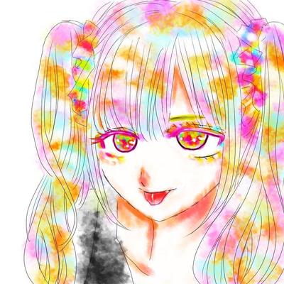 カラフルで可愛い私　オリジナルイラスト