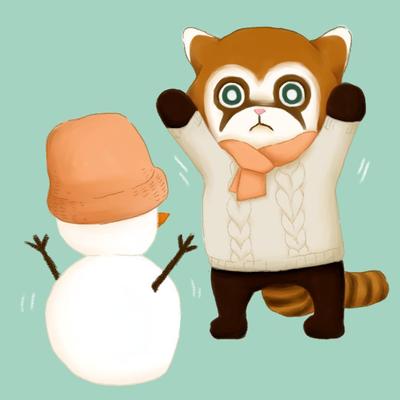 威嚇レッサーパンダ
