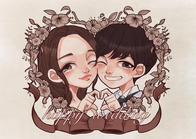 結婚式ウェルカムボードイラスト