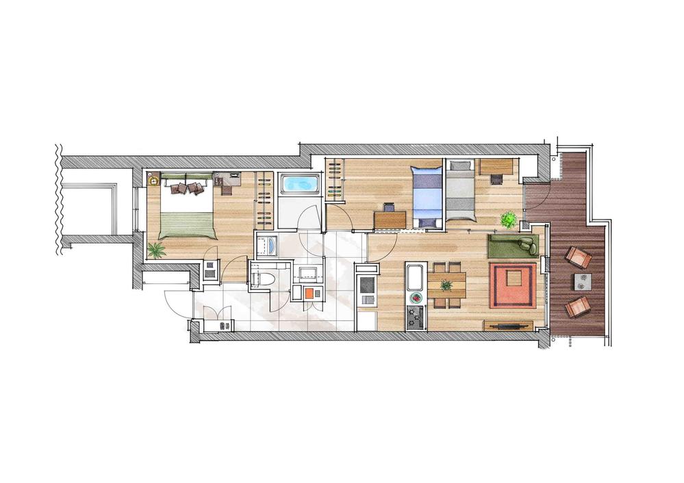 マンション間取り図イラスト