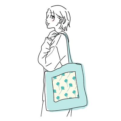 ナチュラルで可愛いカジュアルバッグを持った女性