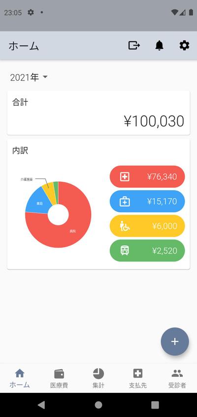 医療費管理アプリ（個人開発）