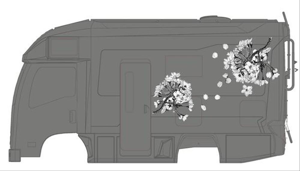 キャンピングカー側面図柄デザイン