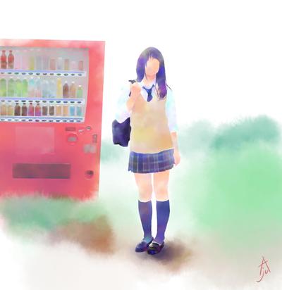 オリジナルイラスト　寄り道