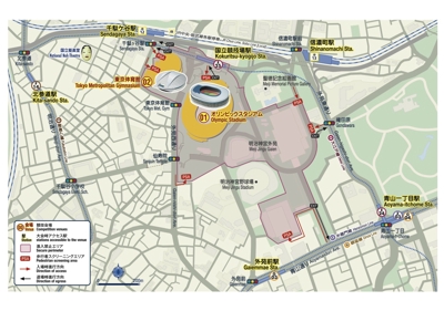 イラストマップ：オリンピックスタジアムアクセス図