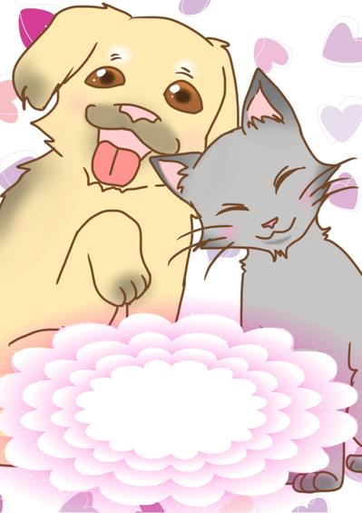 犬と猫のイラスト