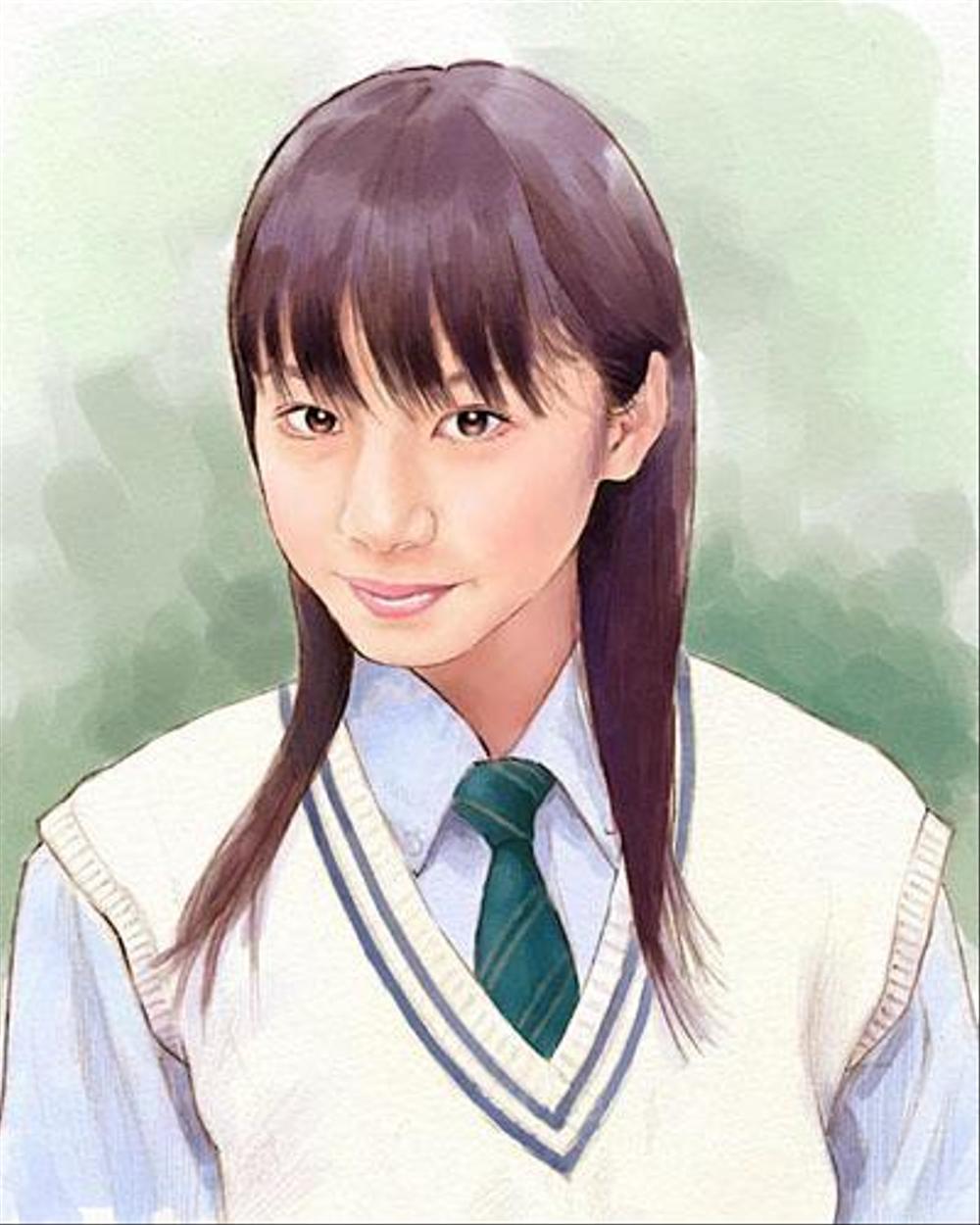 夏帆　制服 似顔絵（夏帆） - ランサーズ