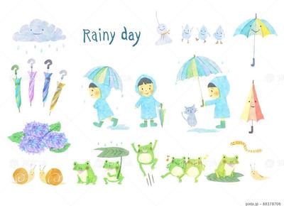 梅雨のイラスト制作