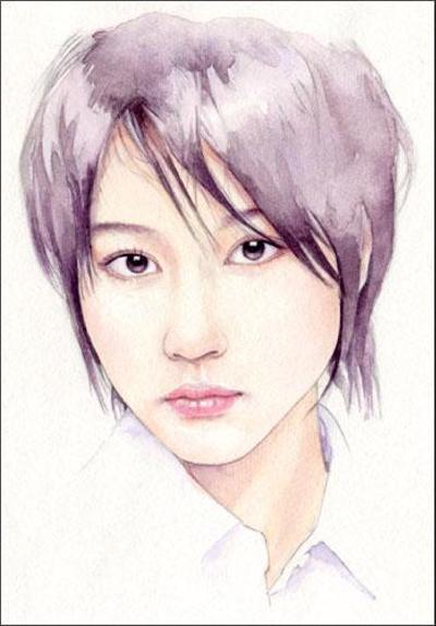 水彩似顔絵（堀北真希）