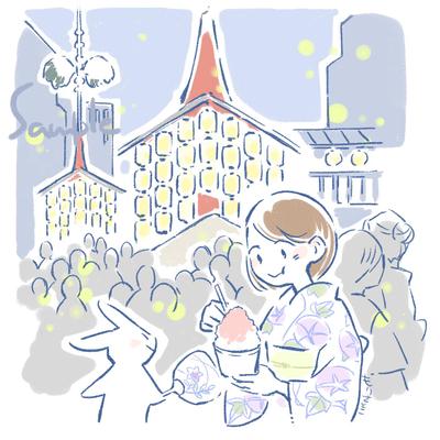 京都をテーマにしたイラスト12ヶ月分