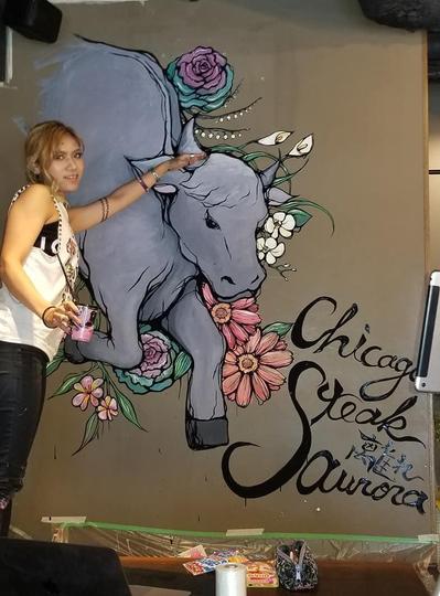 CHICAGO STEAK AURORA 離れ 店内装飾用イラスト制作