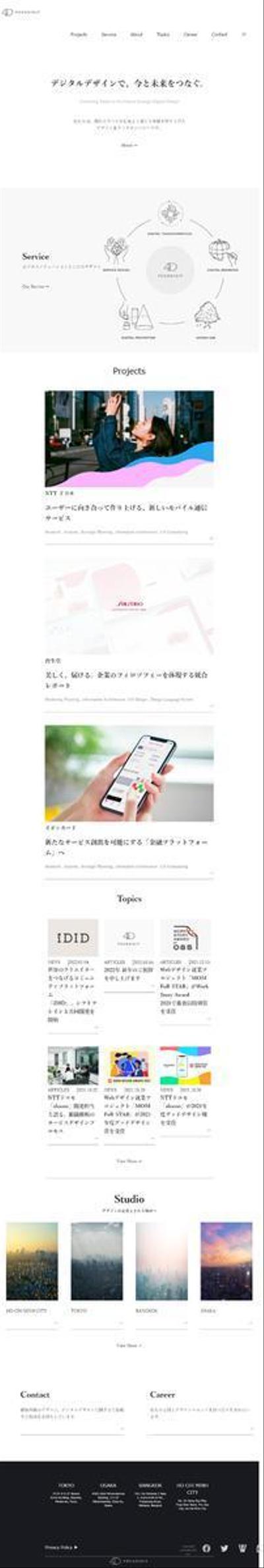 クリエイティブ系のサイトの模写