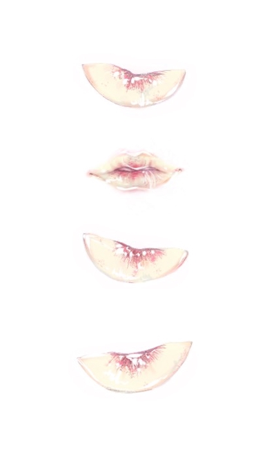 桃色の唇
