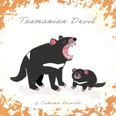 タスマニアデビルのふんわりゆるい手描き風イラスト