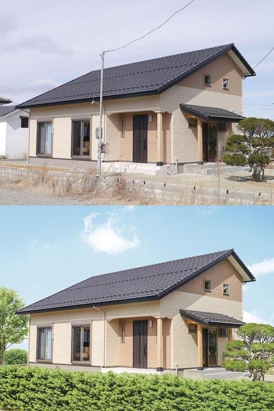 建物外観画像の補正サンプル