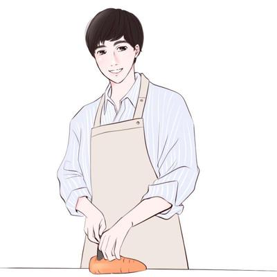 お料理をする男性のイラスト