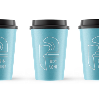 コーヒーショップのロゴ、カップデザイン