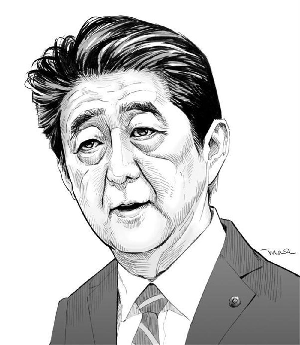 似顔絵（安倍元首相）