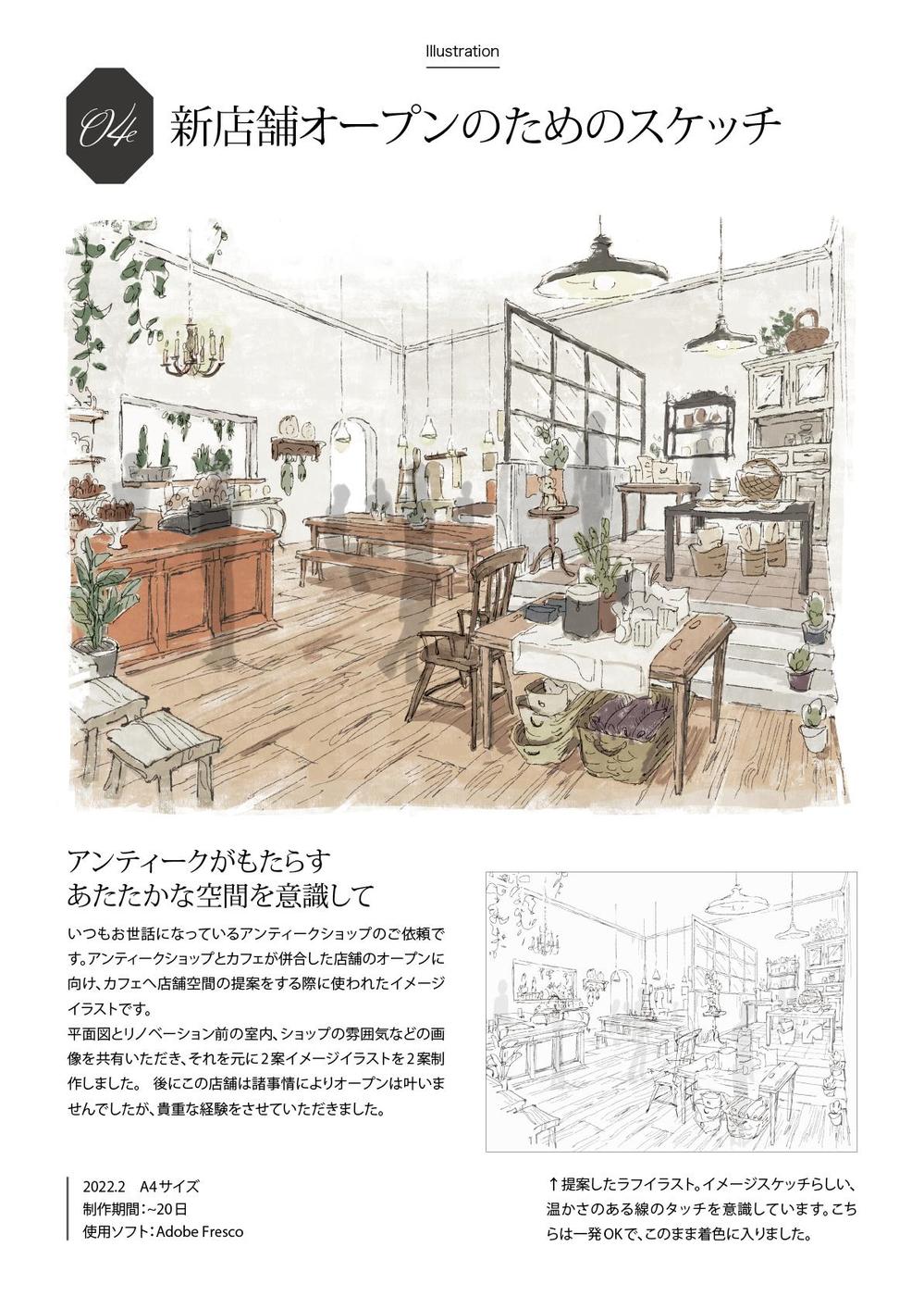 新店舗オープンのためのイメージイラスト