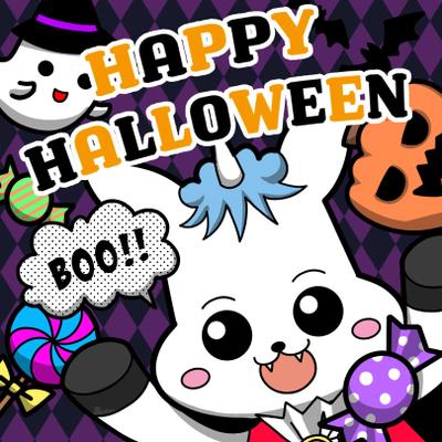 動物キャラクターのハロウィンイラスト