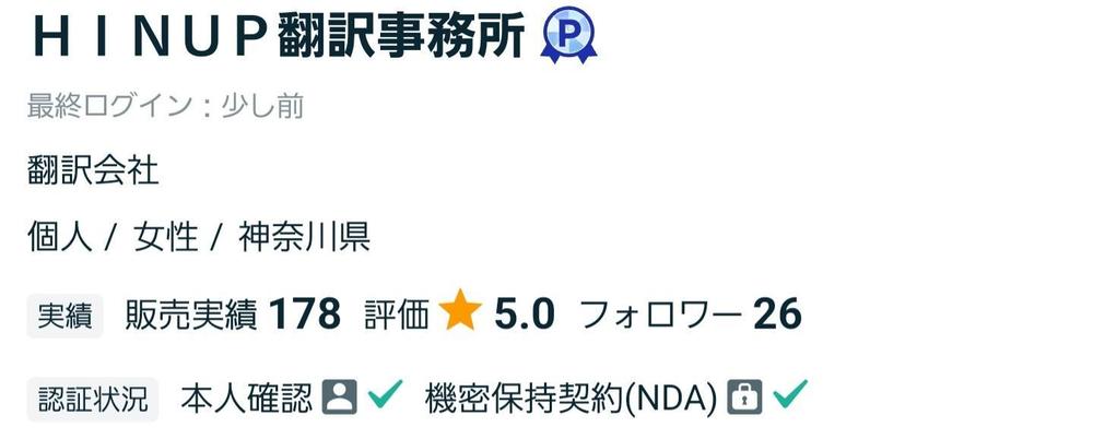 ココナラでの活動実績