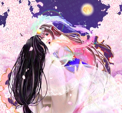 桜の精と春月の女神がテーマのイラスト