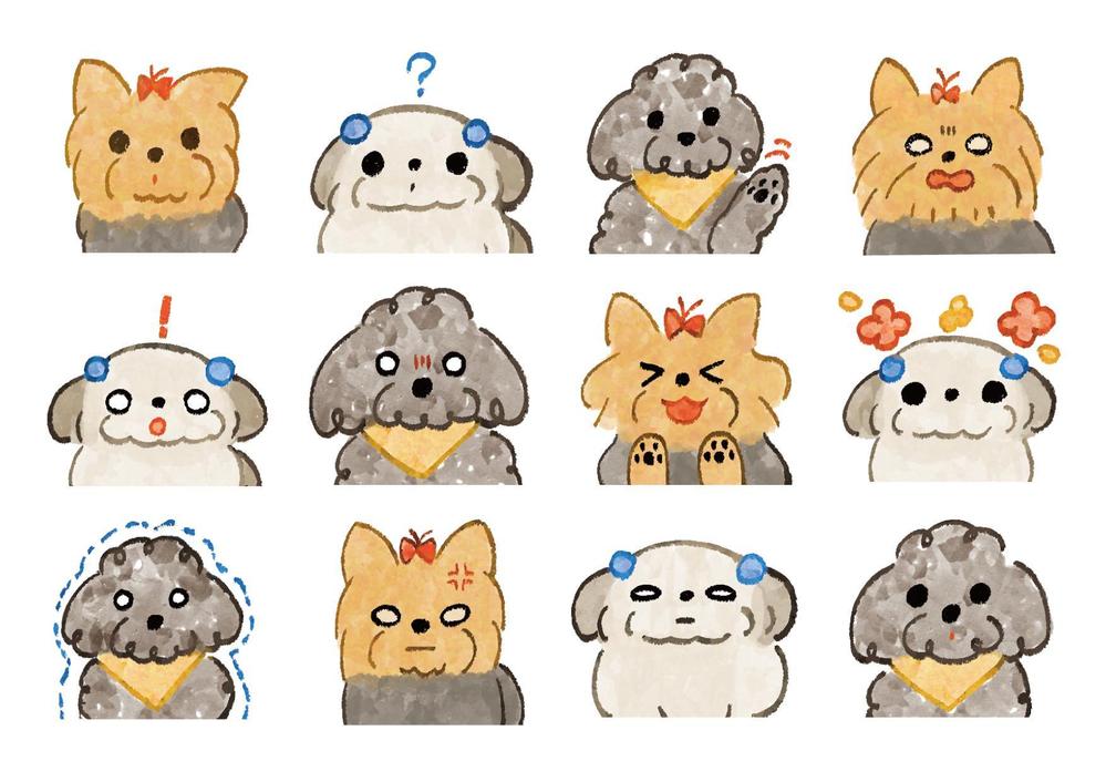 犬の日　ラインスタンプイラスト