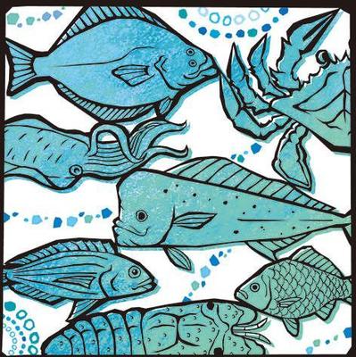 居酒屋の魚類学　表紙イラスト