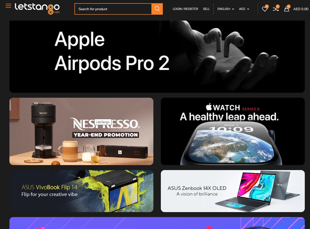 Lets Tango eCommerce site