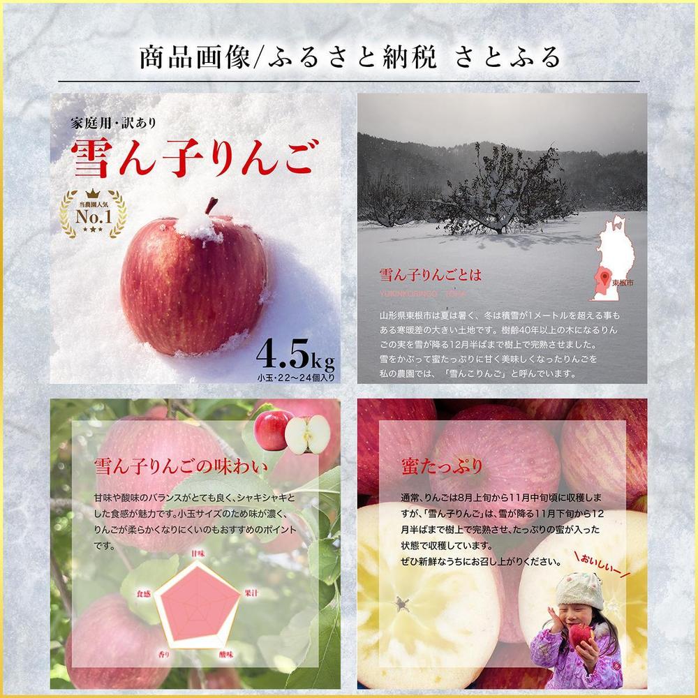 雪ん子りんご／ECサイト／商品画像制作／さとふる／ふるさと納税